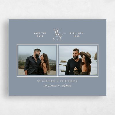Dusty Blue Wedding Save the Date - Lux Multiphoto
