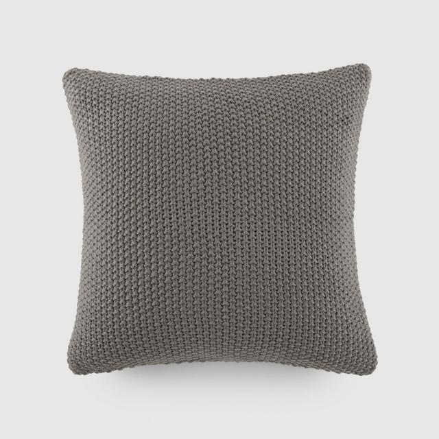 Stitch Knit Acrylic Decor Throw Pillow One Size - Gray