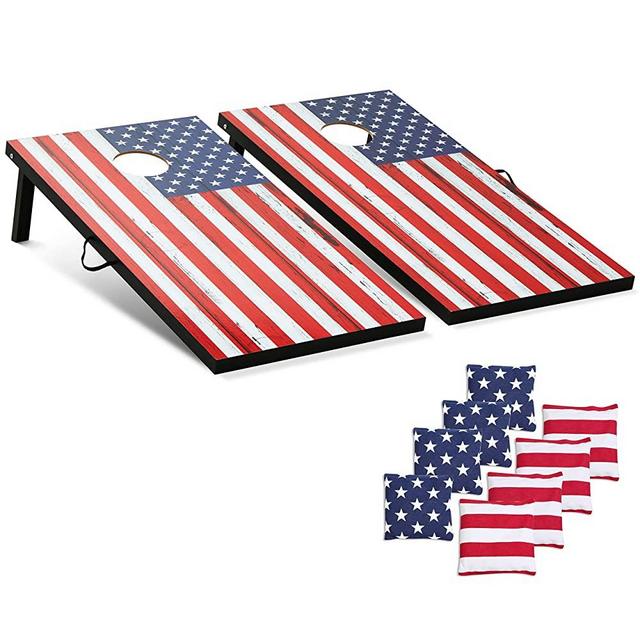 Cornhole Set Cornhole Boards with 8 Cornhole Bags and Carry Handle Corn Holes Outdoor Game Bean Bag Toss Game