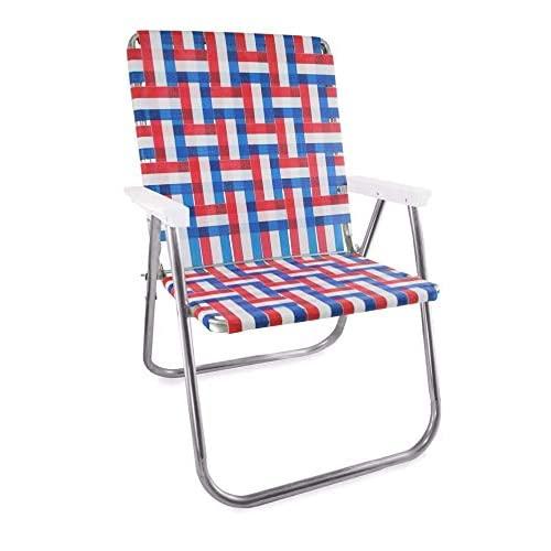 Lawn Chair USA Webbing Chair (Classic, Old Glory with White Arms)