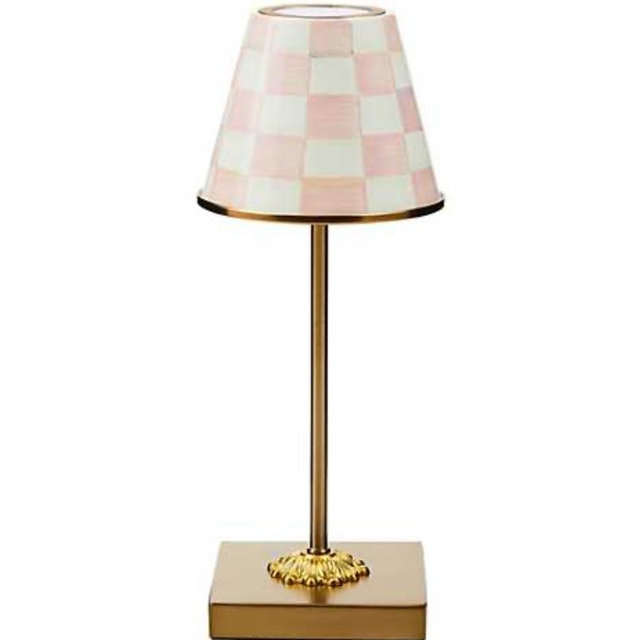 Mackenzie-Childs Rosy Check LED Rechargeable Cafe Table Lamp