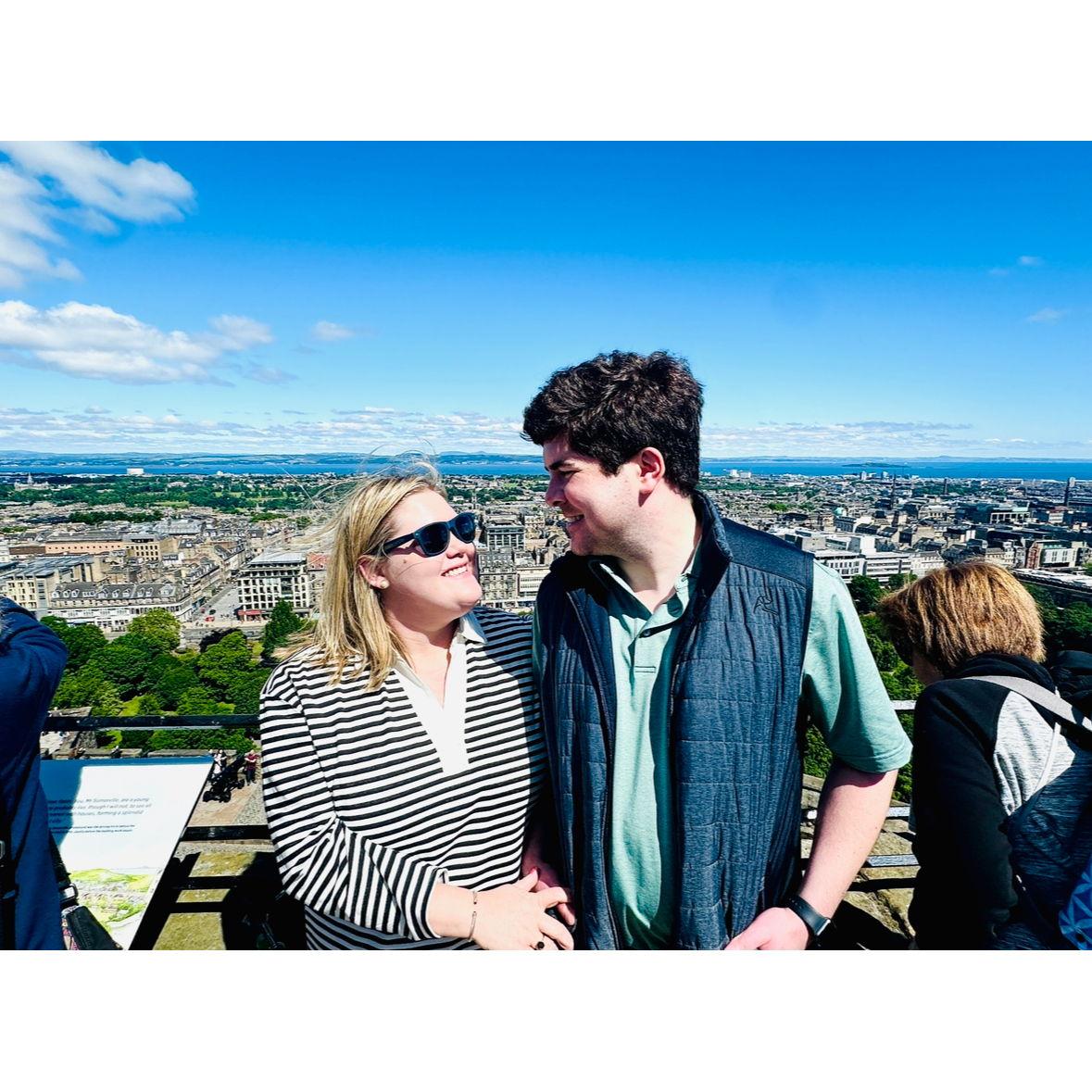 Taking in the view at the Edinburgh Castle
