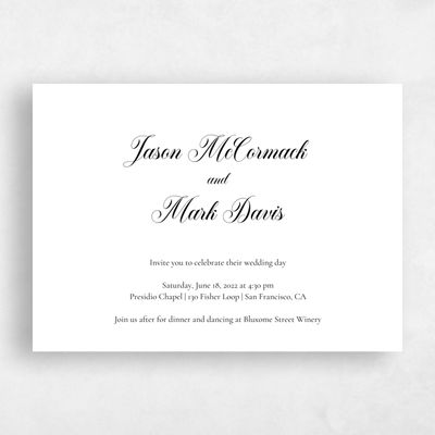 White Landscape Wedding Invitation - Henderson Type