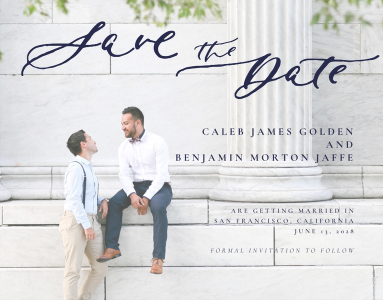 Dover Portrait | Navy | Zola Save The Dates