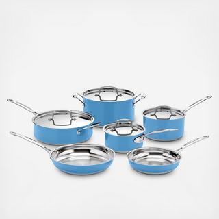 Dusk Blue Chef's Classic 10-Piece Cookware Set