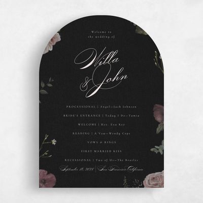 Black Arch Wedding Program - Bourgeon