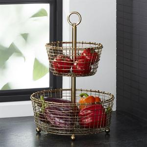 Bendt Gold 2-Tier Wire Fruit Basket