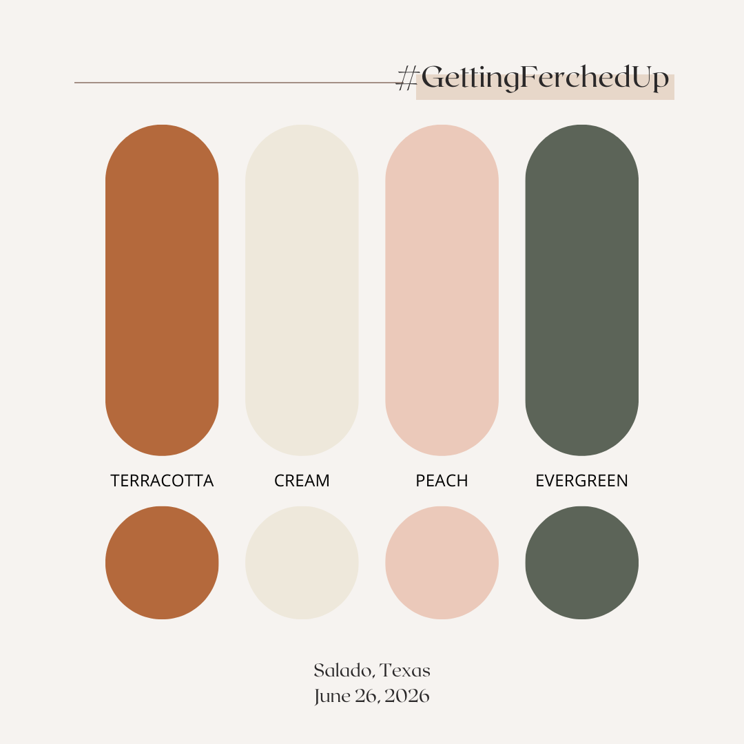 Our wedding colors! Please try to avoid these colors when dressing for the wedding.