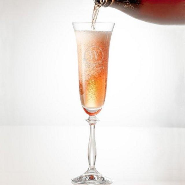 Personalized Champagne Flute Set - Engraved Crystal Champagne Glass, Perfect Wedding or Christmas Gifts, Etched Monogram or Custom Design!