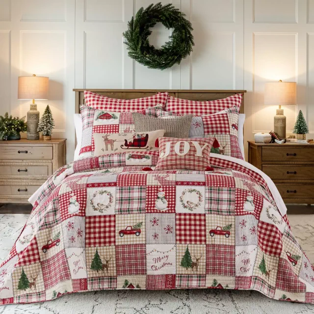 Home For Christmas Queen Bedspread Set - Levtex Home