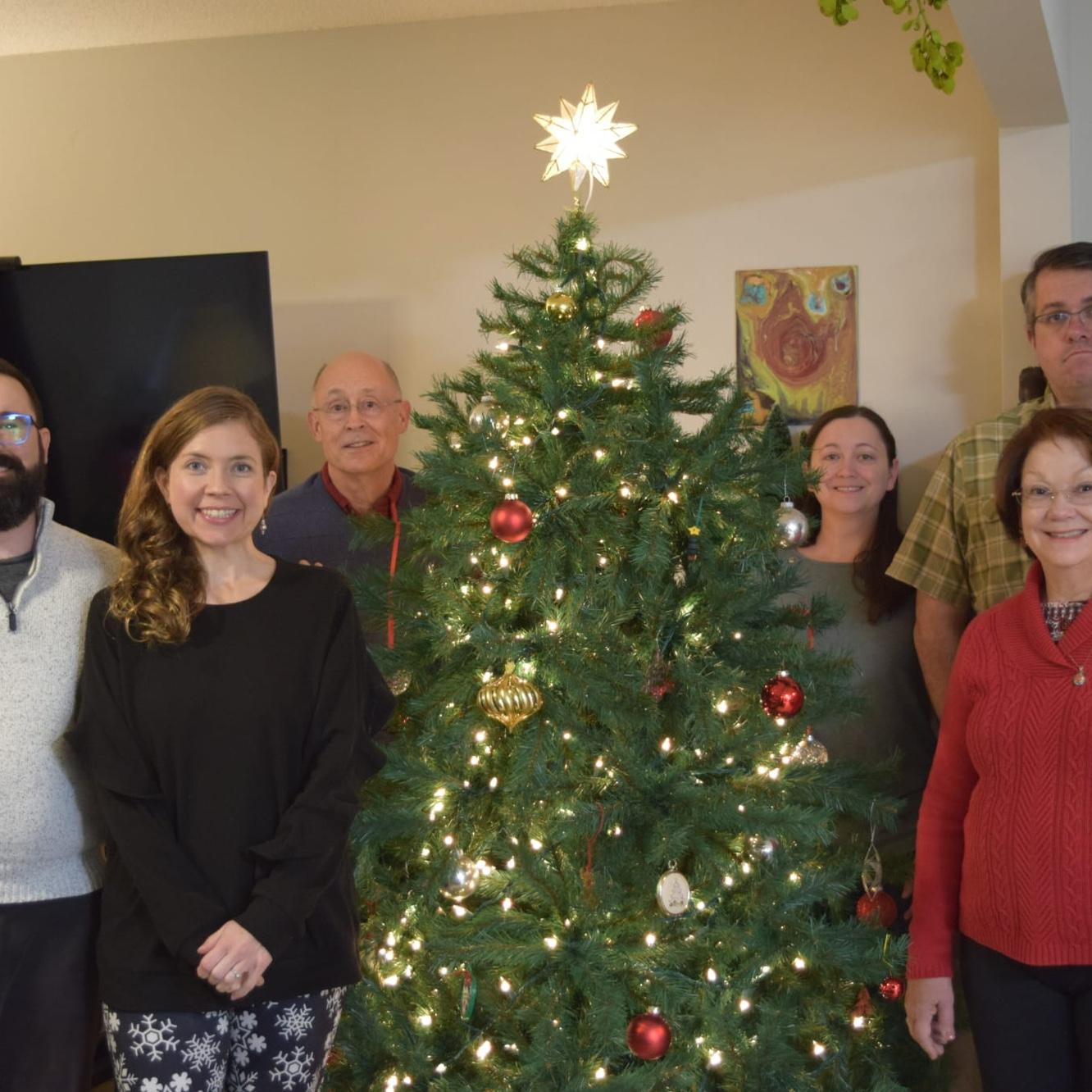 Allison's childhood tree made the journey to Dave's house this year. He hosted Christmas morning for his family.