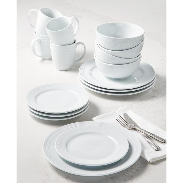 Martha Stewart Textured Whiteware 16-Pc. Dinnerware Set, Service for 4, Created For Macy's