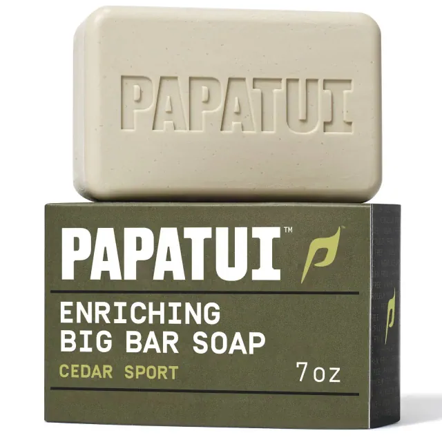 Papatui Men's Exfoliating and Hydrating Sulfate-Free Avocado Oil and Ceramides Bar Soap - Cedar Sport - 7oz