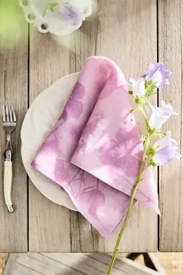Lilac Sun Print Linen Napkins, Set of 2