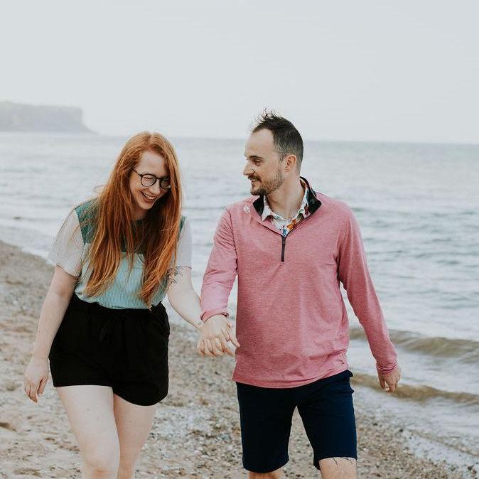 A favorite from our engagement photoshoot! Taken at Seven Bridges in South Milwaukee, WI. Photo credit: Liller Photo. 6.6.2025