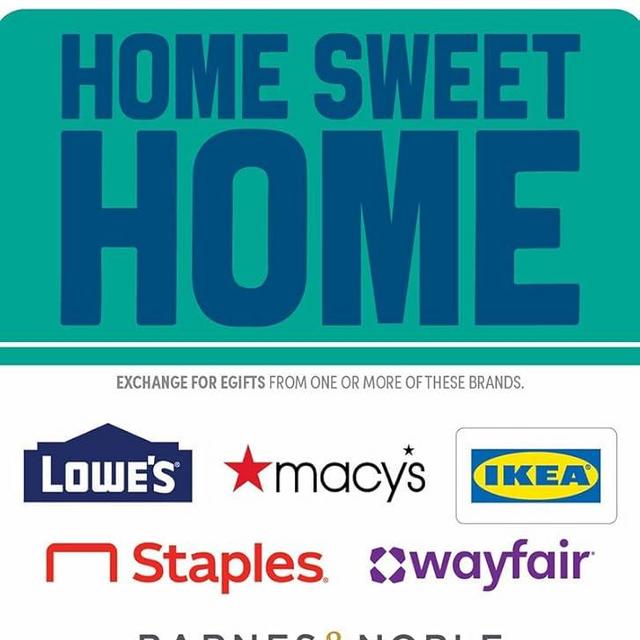 Multi-Brand Choice Home Sweet Home Gift Card