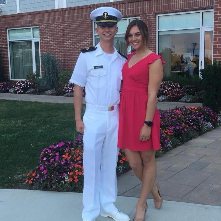 After 3 flights I finally made it to Dustin's OCS graduation! This was taken just a few hours before he proposed.