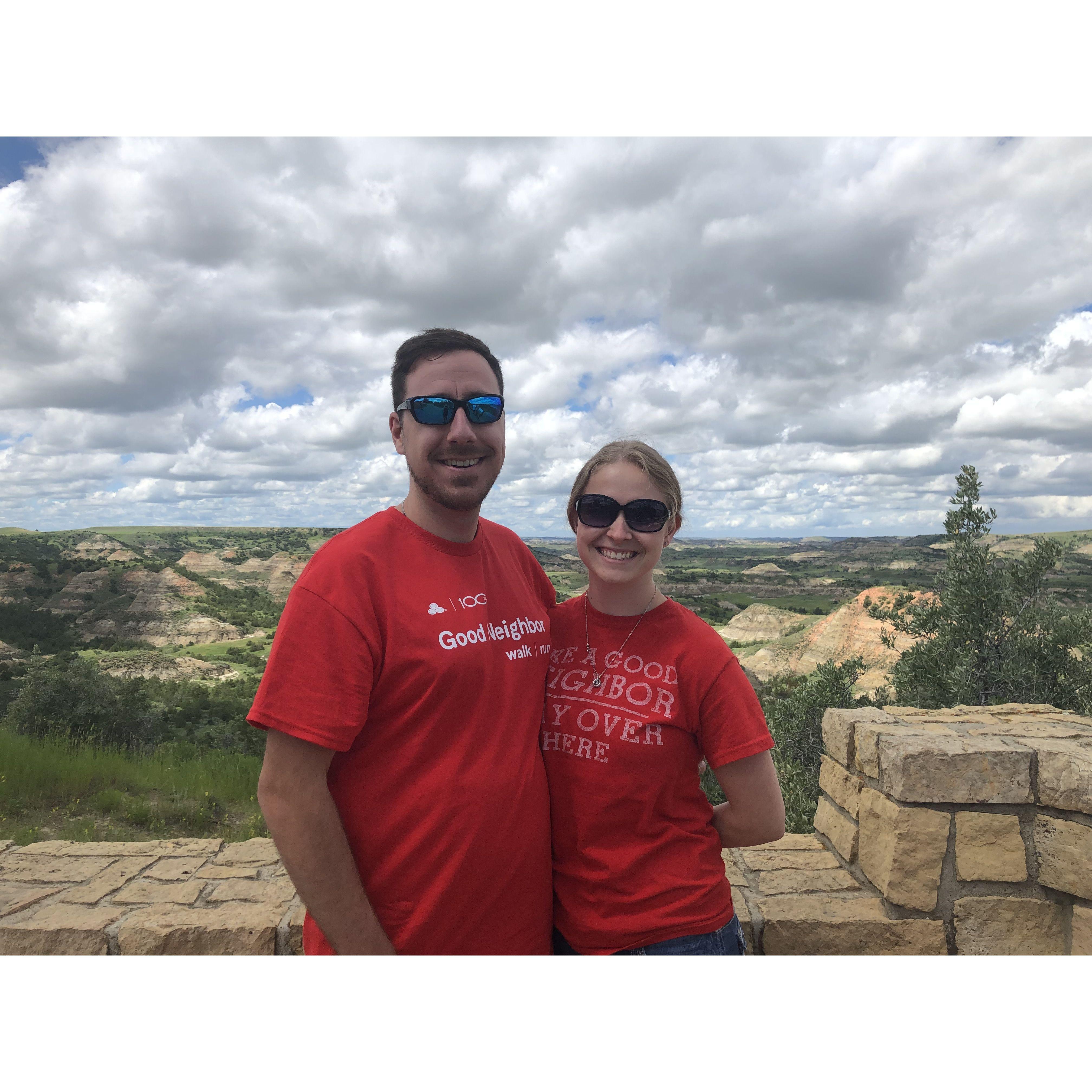 Scenic overlook of Teddy Roosevelt National Park after horseback riding!