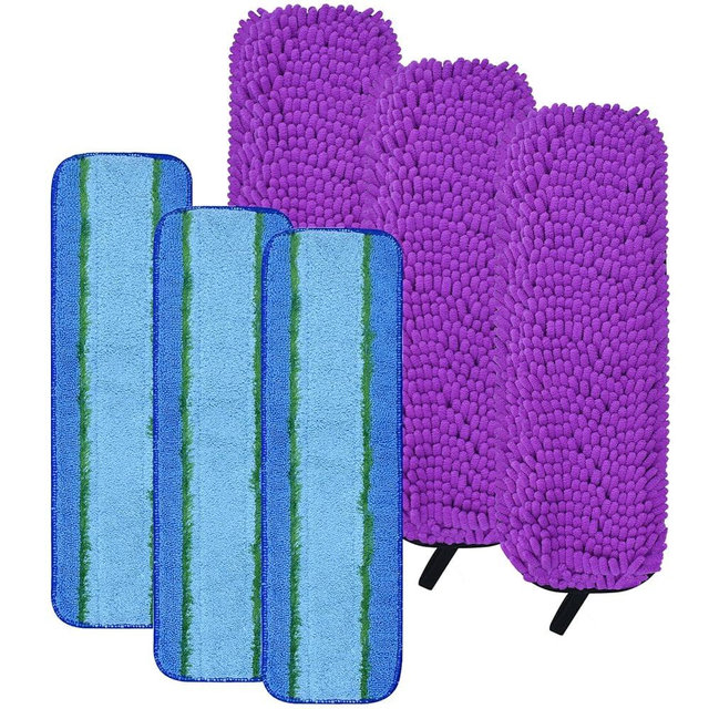 6 Pack Pet System Microfiber Sweeping Pad for Bona Mops, Microfiber Cleaning Pad for Hardwood Floors Dry Wet Cleaning - Attracts and Picks Up Pet Hair - Includes 3 Sweeping Pads and 3 Deep Clean Pad