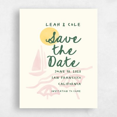 Pink Wedding Save the Date - Spiaggia Portrait