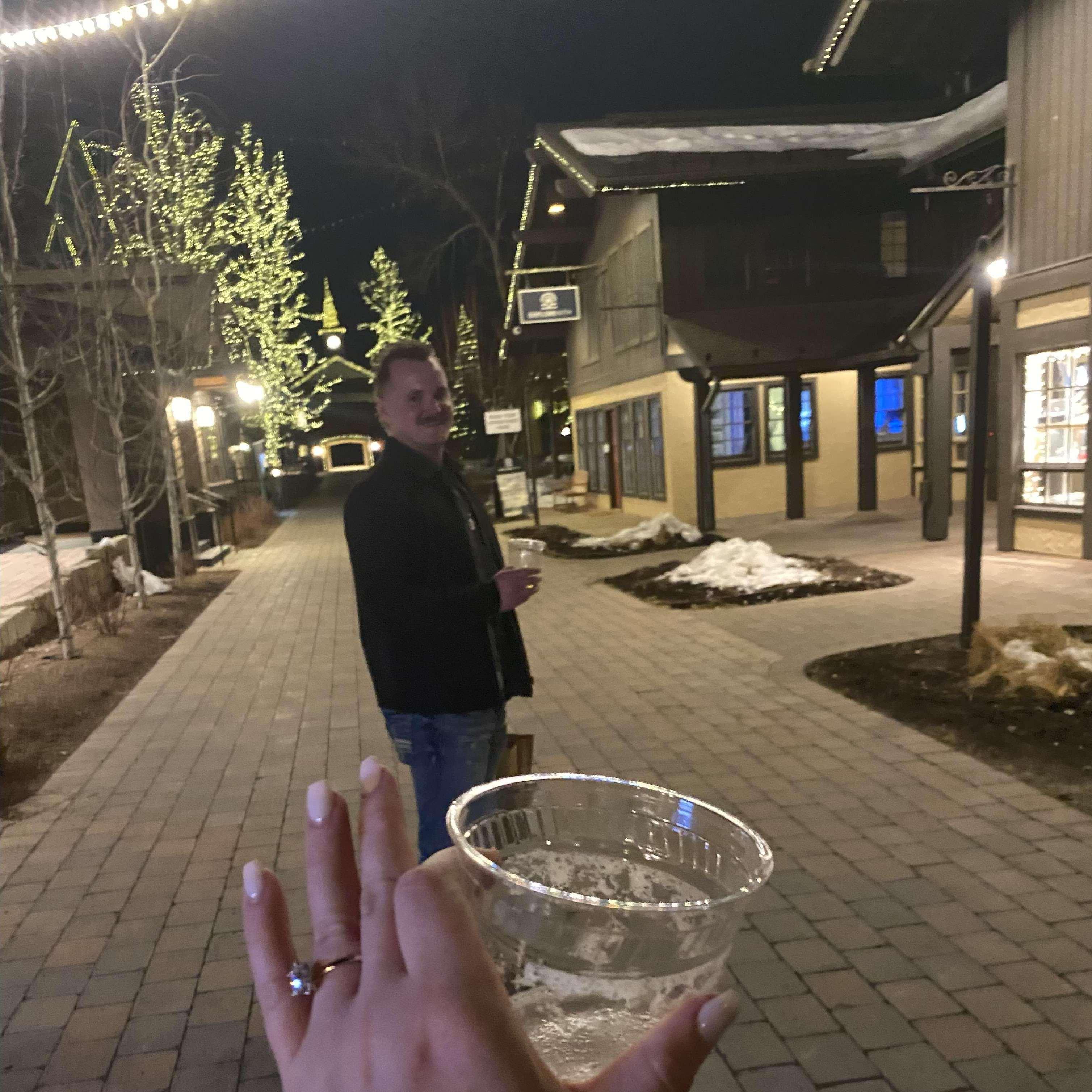 Dallon proposed on a trip to Sunvalley resort in Idaho! It was most dreamy proposal under the lights and made an already perfect weekend even better. 