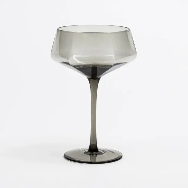 over&back 11 fl oz Facet Coupe Glass Smoke