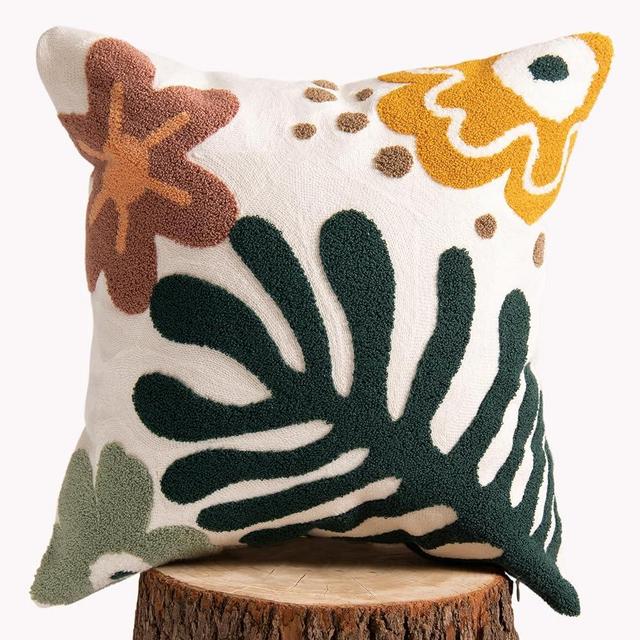 lifein 18x18 Pillow Covers-Throw Pillow Cover,Boho Jacquard Pillow Covers,Farmhouse Decorative Pillow Cover,Pillow Cases for Couch,Sofa,Bed,Chair,Living Room,Home Decor(18x18inch)