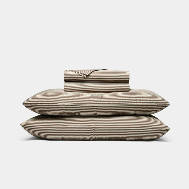 King Bamboo Sheet Set - Classic Stripe in Ebony