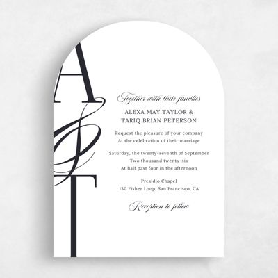 White Arch Wedding Invitation - Kellan Portrait