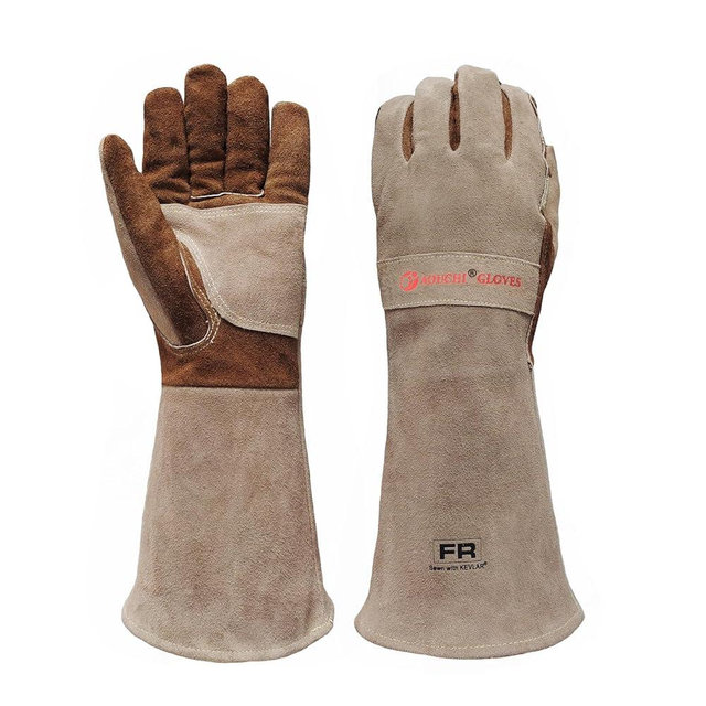 AOUCHI Welding Gloves for Men, Gardening Gloves Yard Work for Women, Long Gloves for Fireproof and Heat Resistant