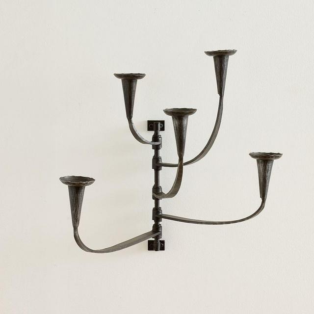 Janus Wall Candlebra, Bronze