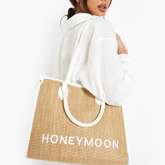 Honeymoon Straw Beach Bag
