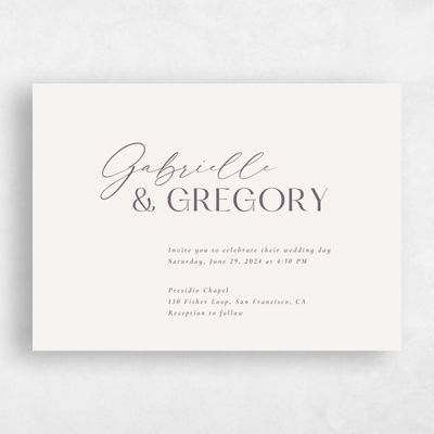 Beige Wedding Invitation - Sundell Landscape