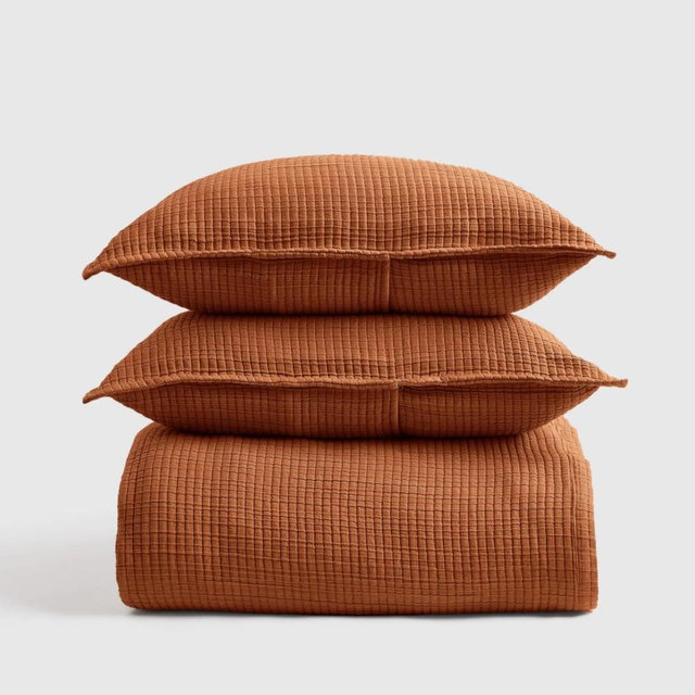 Organic Ribbed Cotton Coverlet Set