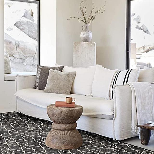 RUGGABLE x Star Wars Washable Rug - Perfect Area Rug for Living Room Bedroom Kitchen - Child Friendly - Stain & Water Resistant - The Mandalorian: Grogu Trellis Black 5'x7' (Standard Pad)