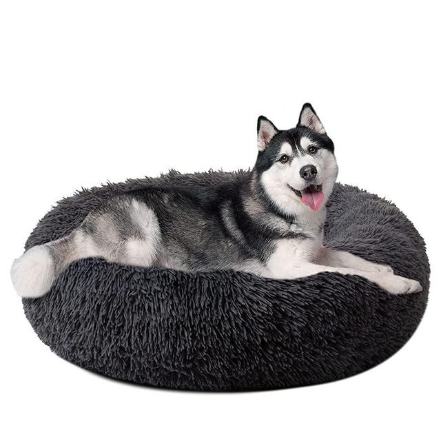 DanceWhale Cat Bed Donut Cuddler, Flurry Warming Round Plush Cushion Mat for Small Medium Large Dogs and Cats, Indoor Sleeping Bed