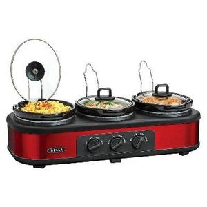 Bella 1.5 Qt. Triple Slow Cooker - Red