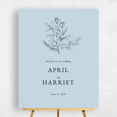 Baby Blue Wedding Sign - Essenza Portrait