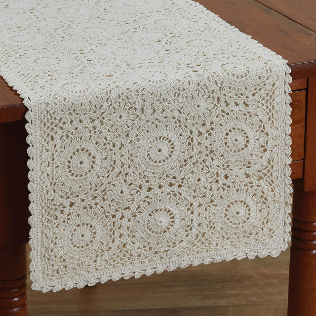 Park Designs Lace Table Runner - 36"L - Cream