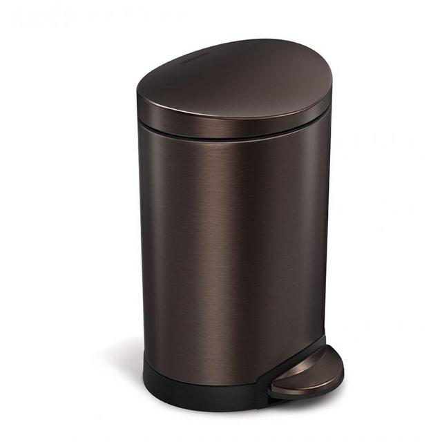 6 litre semi-round step can dark bronze stainless steel