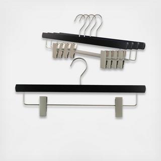 Clothing Hanger with Adjustable Clips, Set of 5