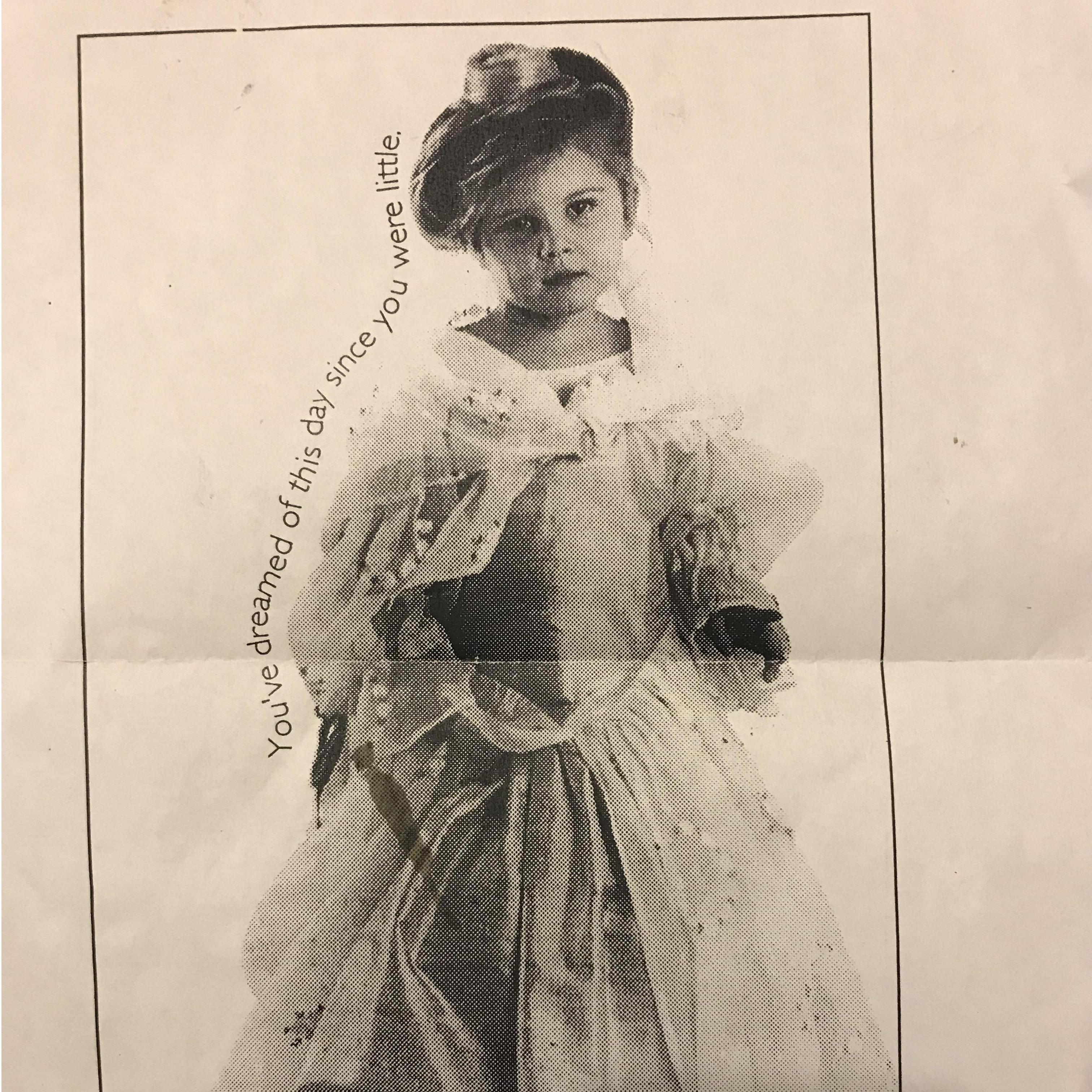 From Lucy's brief career as a baby bride model...