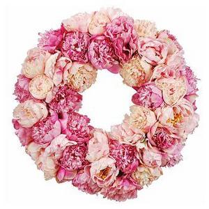 Faux Peony Wreath - Pink