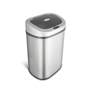 Fuzhou NaShiDa Electronic Co. - NINESTARS DZT-80-4 Automatic Touchless Infrared Motion Sensor Trash Can, 21 Gal 80L, Stainless Steel Base (Oval, Silver/Black Lid)