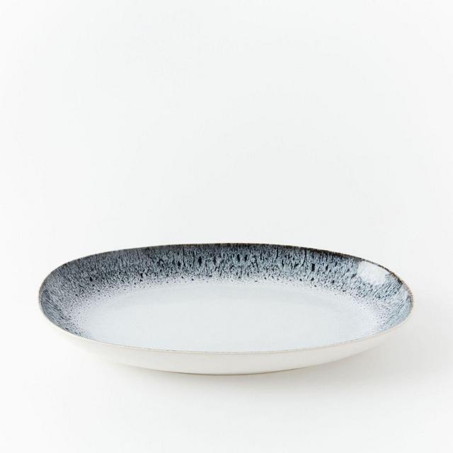 Reactive Glaze Medium Platter, Black + White