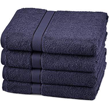 Pinzon 4 Piece Egyptian Cotton Bath Towels Set - Navy