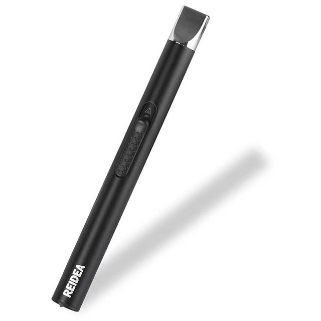 REIDEA Candle Lighter Electric Arc USB Lighter with Safety Switch, Rechargeable Flameless Portable Windproof Plasma Lighters Long, Triple Safety, Perfect for Home Kitchen BBQ Camping Stove (Black)