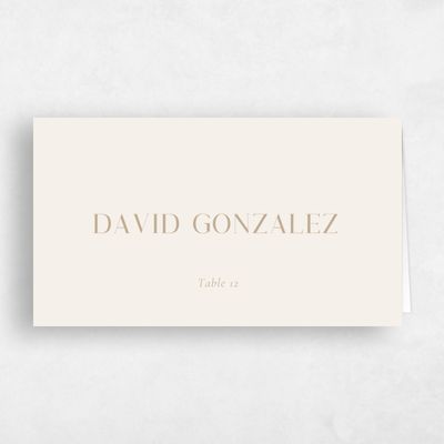 Beige Typography Wedding Place Card - Philippa