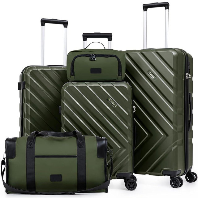 Luggage Sets 5 Piece, Suitcases with Wheels, ABS Hard Case Luggage with TSA Lock Spinner Wheels, Carry On Luggage Set (20/24/28 inch) (5 Piece Sets (20"/24"/28"/DB/TB))
