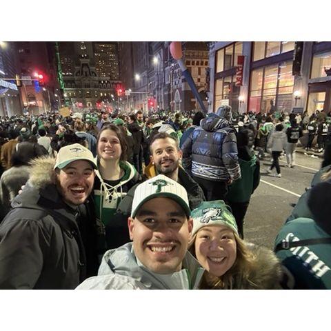 City Hall after the Eagles won Super Bow LIX